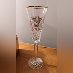 NWT Waterford Crystal 12 Days of Christmas, Three French Hens Gold Flute